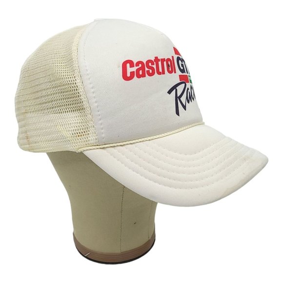 Vintage Headmost Castrol GTX Racing Mesh Snapback Trucker Hat Baseball Cap Foam - Picture 3 of 16